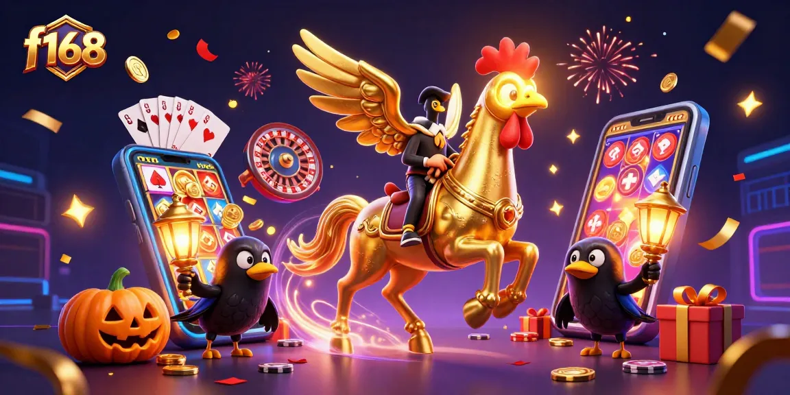 Experience thrilling gameplay at f168 with festive casino scenes and vibrant gaming elements.