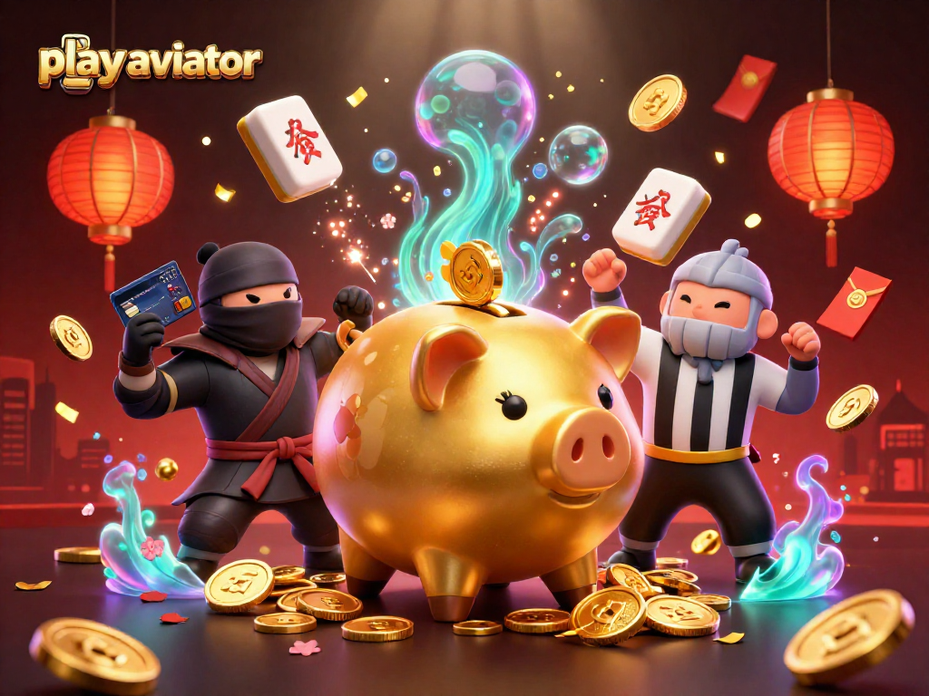 Play aviator for high stakes with dynamic characters and vibrant rich elements in a 3D casino scene.