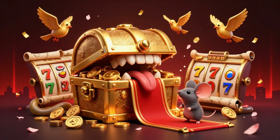Pulau69 showcases exciting slot gameplay with a whimsical treasure chest and casino elements.