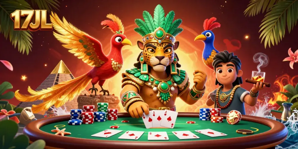 Experience thrilling gameplay at 17JL with vibrant poker action and dynamic characters.