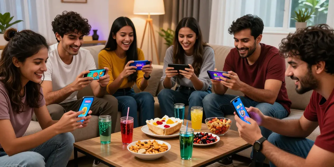 Players enjoying 3 patti loot pakistan app in a lively living room setting.