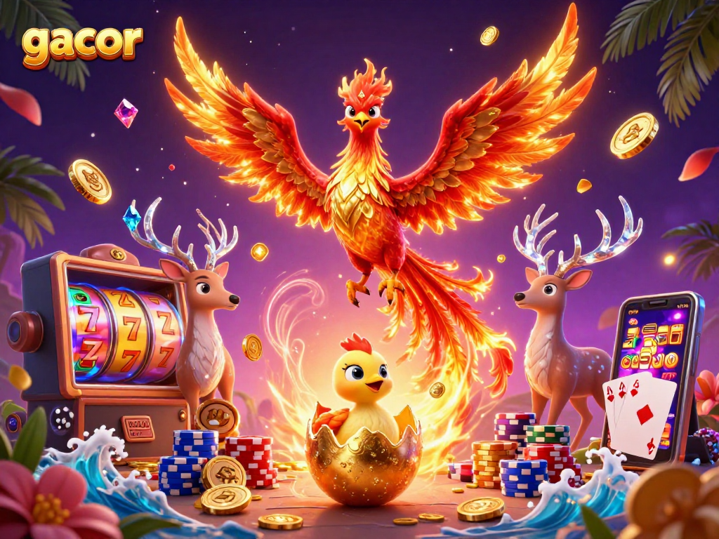 Gacor menunjukkan slot mesin dengan jackpot dalam ilustrasi kasino yang menakjubkan.