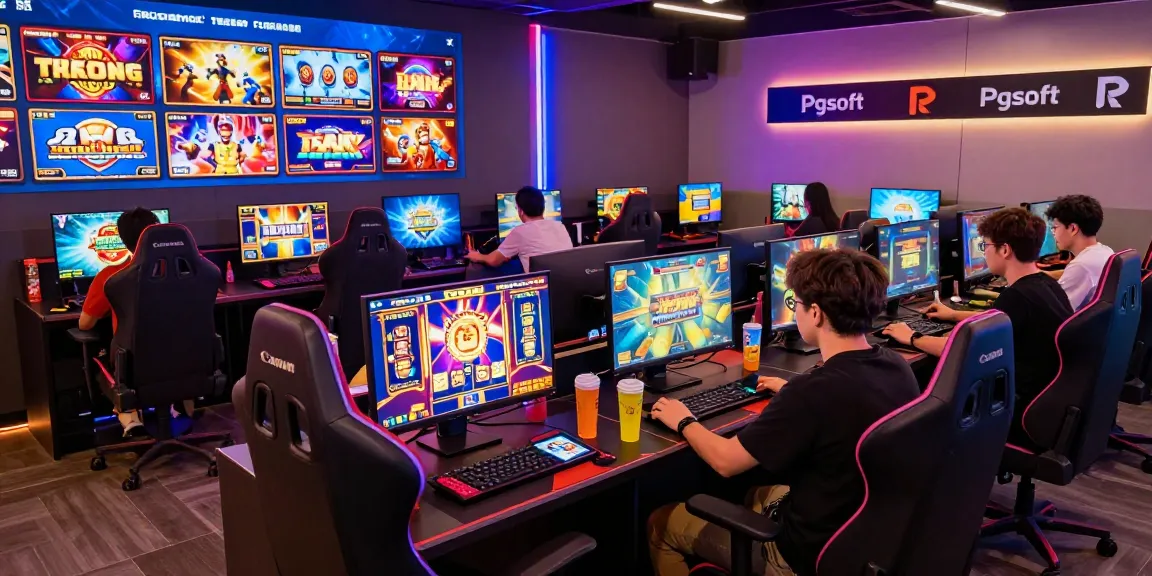 Engaging players experiencing thrilling slot gaming at https://garuda55.com/ in a vibrant gaming lounge atmosphere.