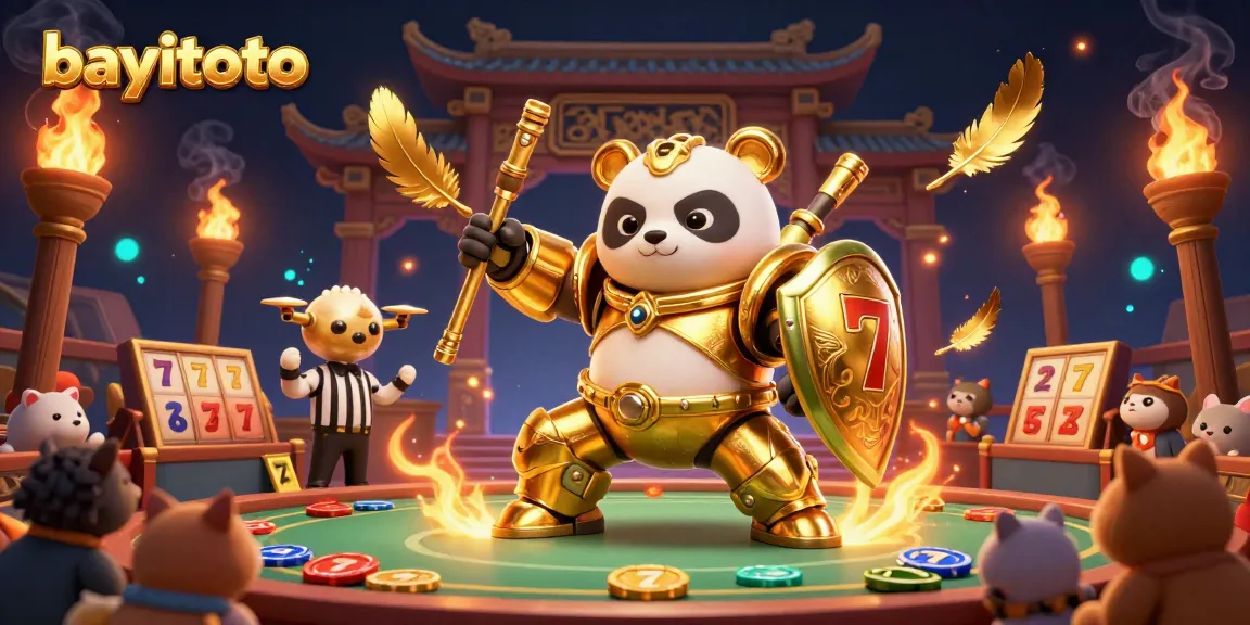 Engaging gambling scene featuring bayitoto with vibrant golden panda and thrilling bet elements.