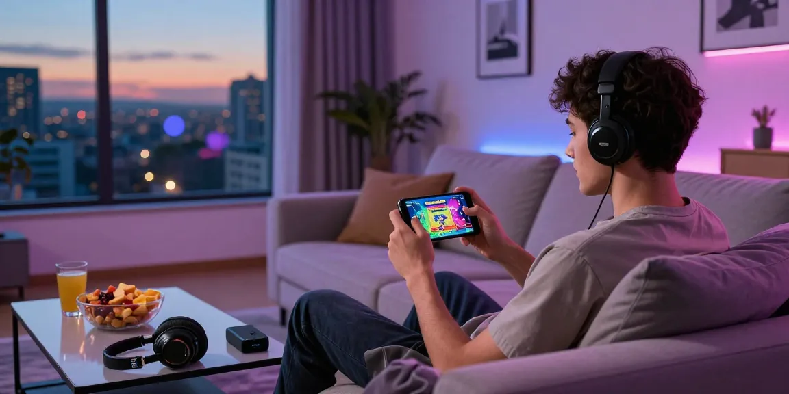 Engaged player enjoying Mega888 Original in modern living room