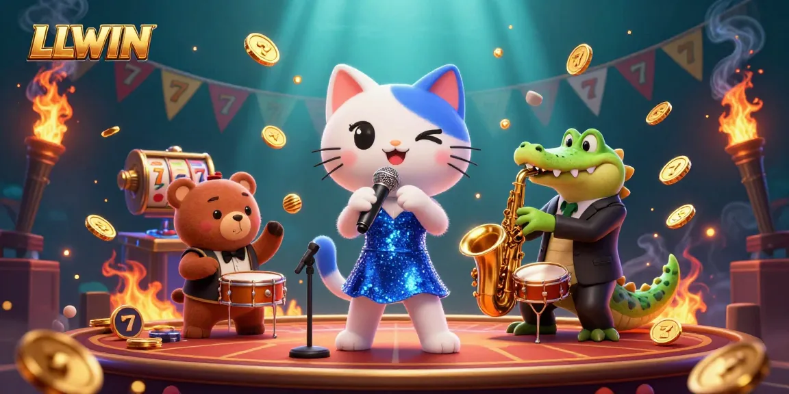 Experience the thrill of LLWIN with vibrant casino characters and game elements in action.