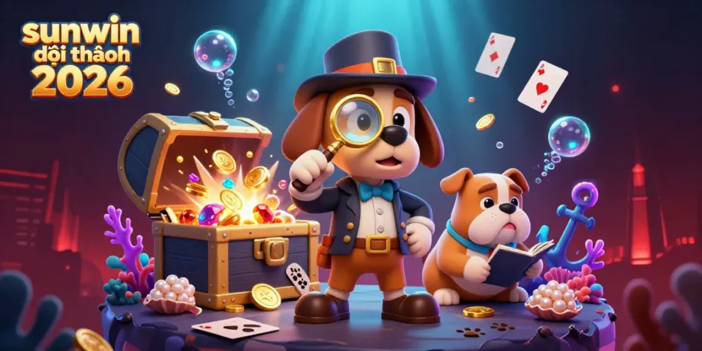 Engaging scene showcasing a detective framing the theme of sunwin đổi thưởng 2026 amidst vibrant underwater treasures.