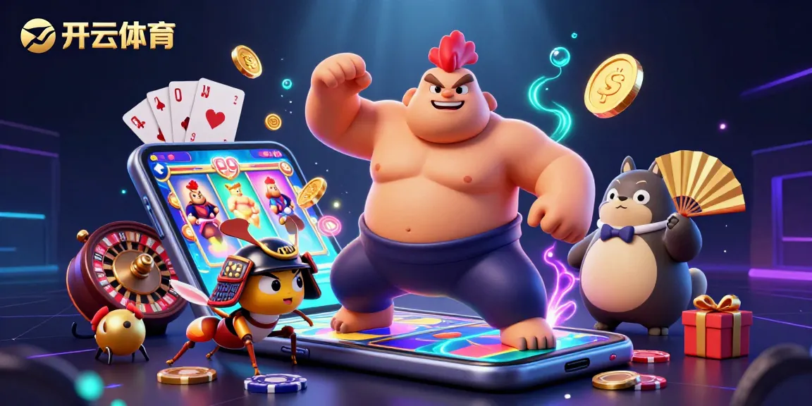 Engage in action-packed gaming at 开云体育 with a vibrant scene of characters amidst dynamic casino elements.