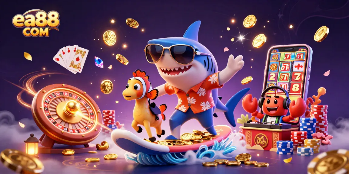 Win big at ea88 COM with vibrant 3D illustration showcasing engaging underwater casino elements.