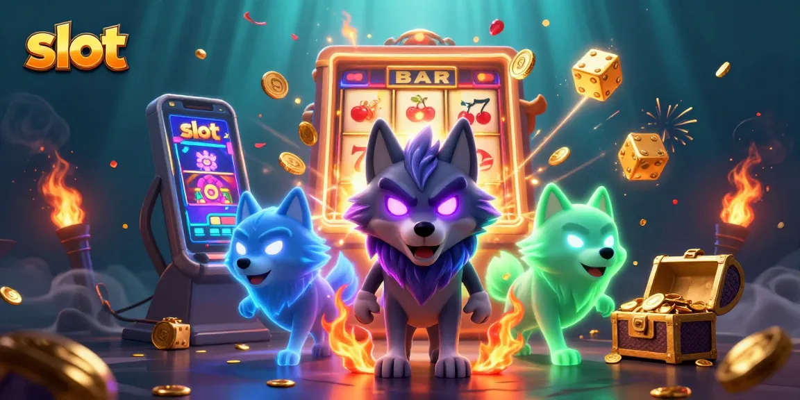 Spin and win big with slots in this dynamic casino scene featuring spectral wolves!