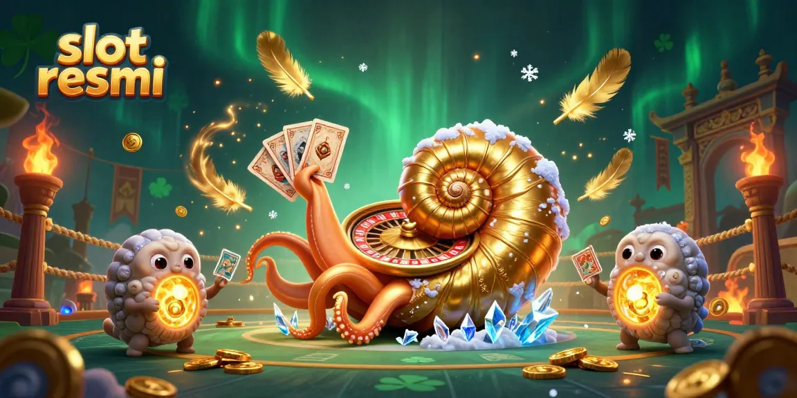 Slot resmi menampilkan nautilus raksasa dan karakter unik dalam ilustrasi kasino yang memukau.
