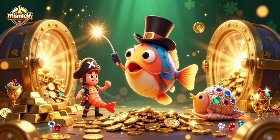 Join the adventure at miami4d6, featuring an anglerfish attracting golden coins in a treasure-filled underwater scene.