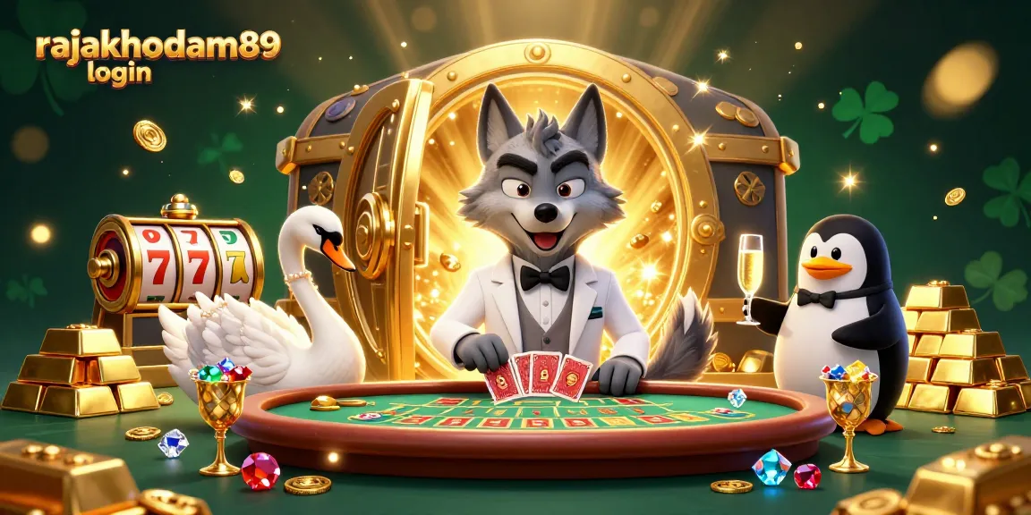 Login Rajakhodam89 sambil menang di meja baccarat dengan karakter kartun berkelas.