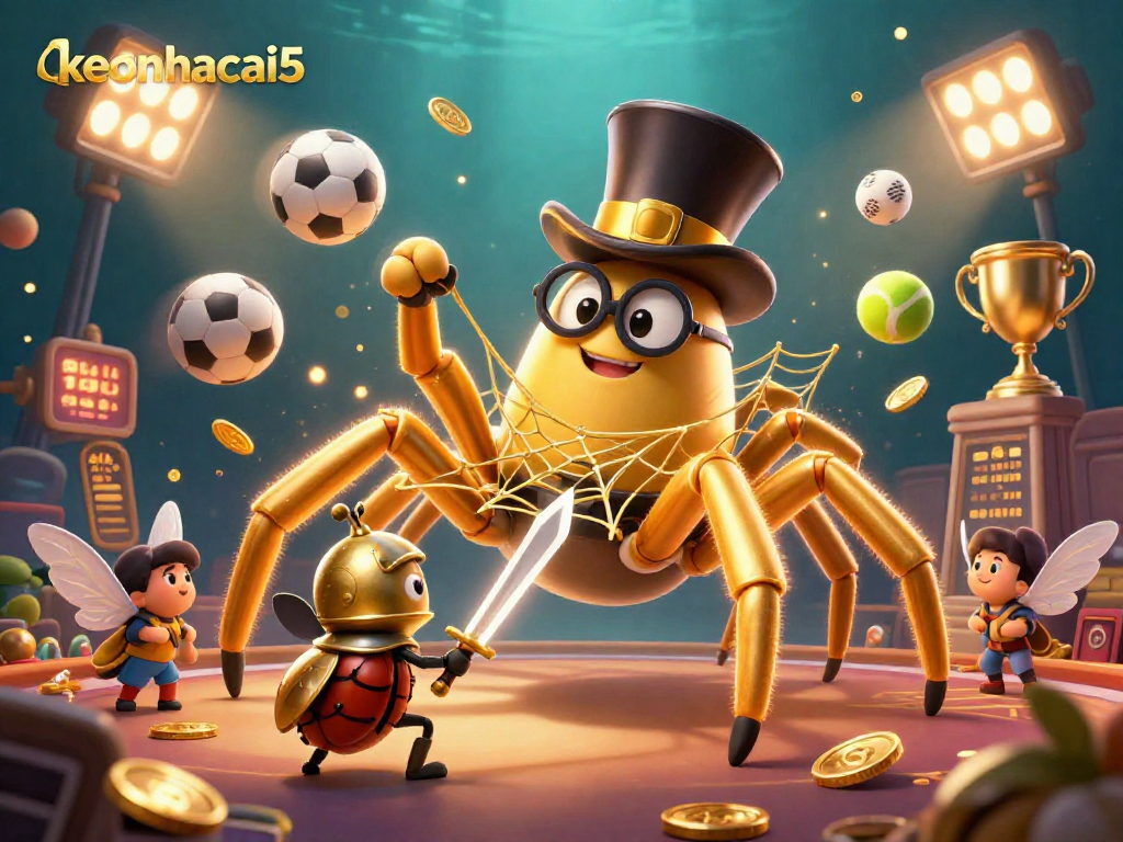 Experience thrilling sports action with keonhacai5 in an engaging casino-themed 3D illustration.