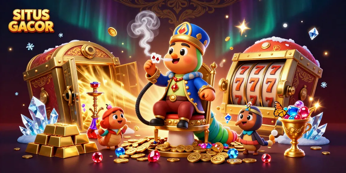Engage with SITUS GACOR in a vibrant 3D casino scene showcasing joyous jackpot actions.