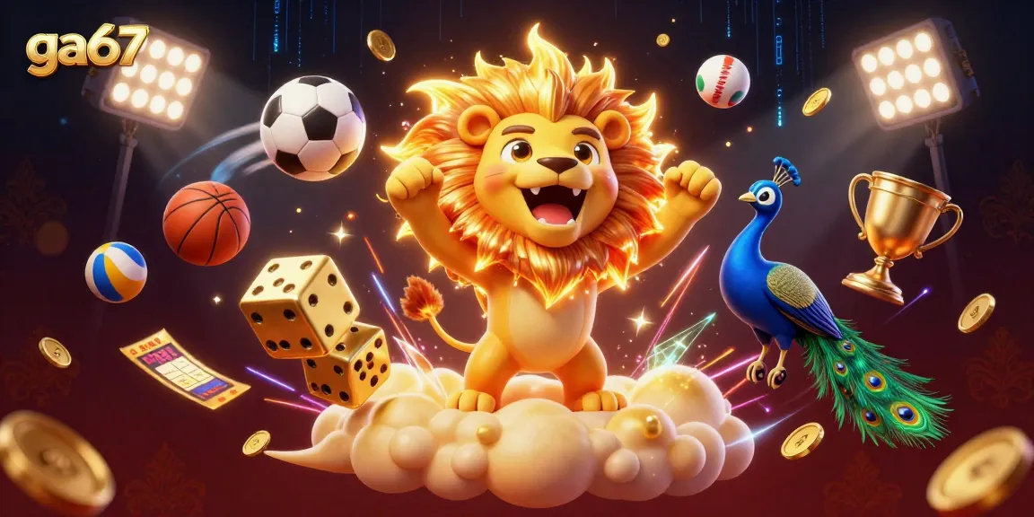 Experience thrilling action at ga67 with vibrant 3D gambling elements showcasing epic wins and excitement.