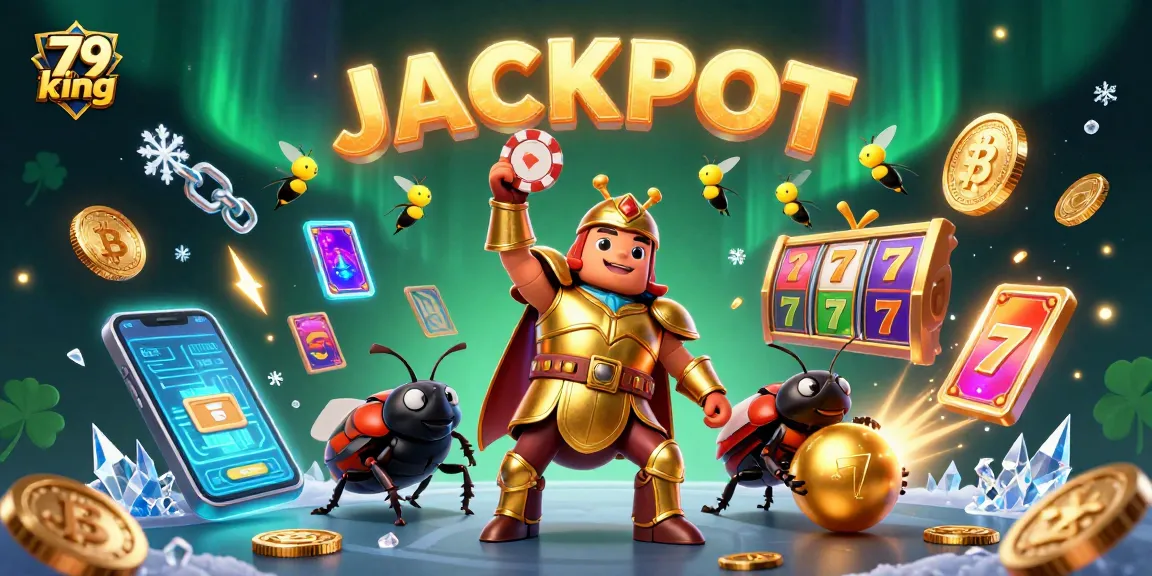 Win big at 79 king with our cartoon heroes celebrating the jackpot in a vibrant casino scene.