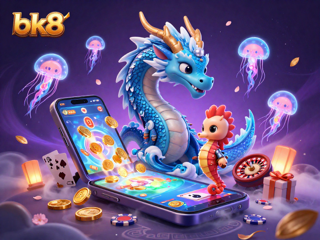 Experience thrilling sports betting with bk8 through dynamic illustrations of a majestic dragon and knight.