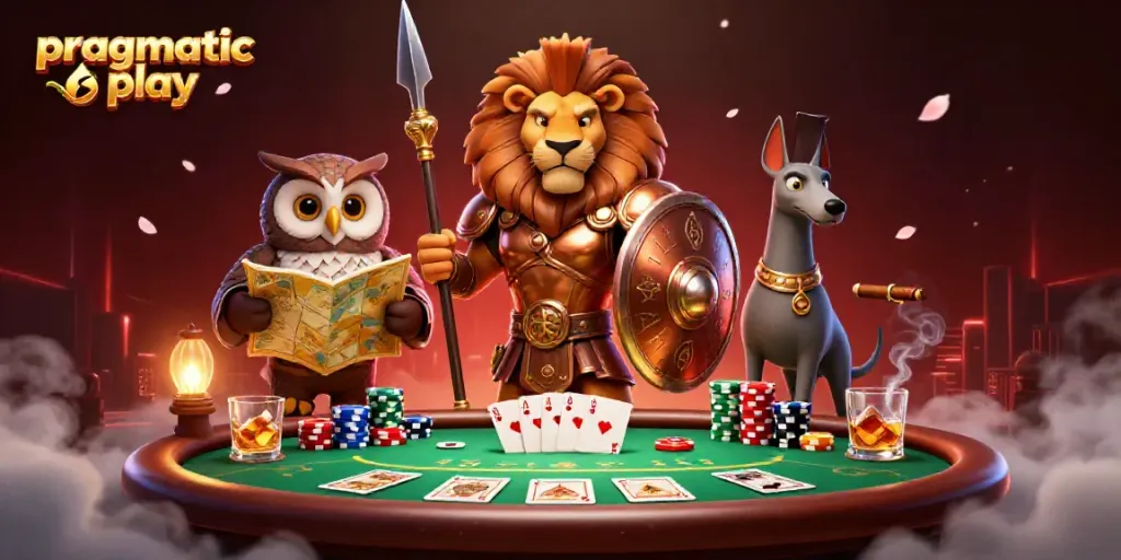 Engage with pragmatic play's vibrant casino scene featuring skilled characters and dynamic poker elements.