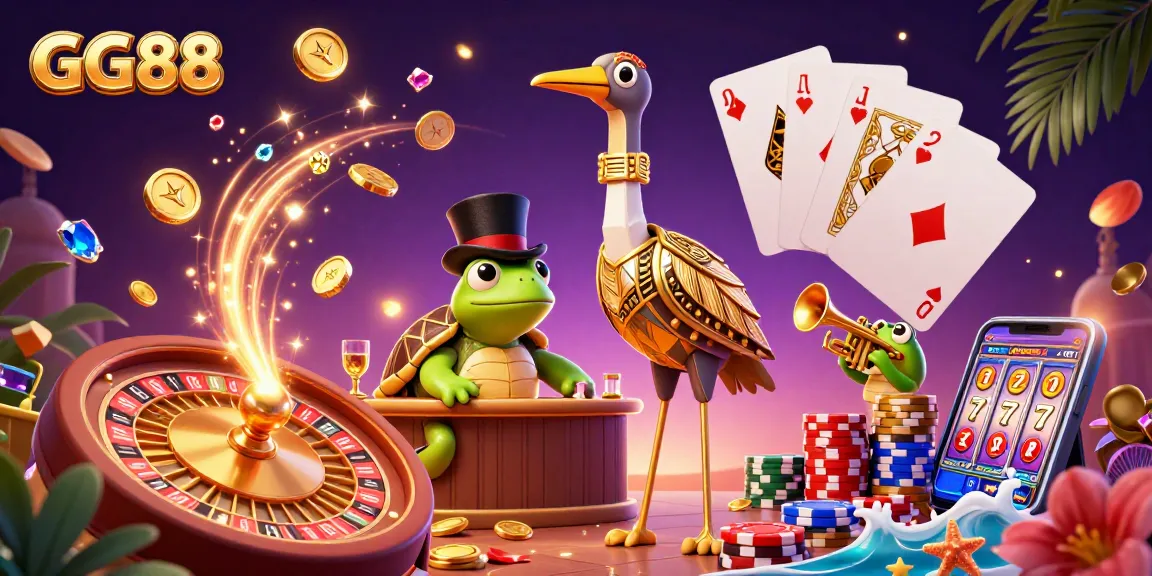 Experience thrilling gameplay with GG88 at a vibrant casino featuring rich characters and dynamic game elements.